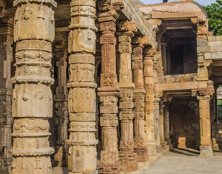 column arches, historical place Kutb - Minarの写真素材