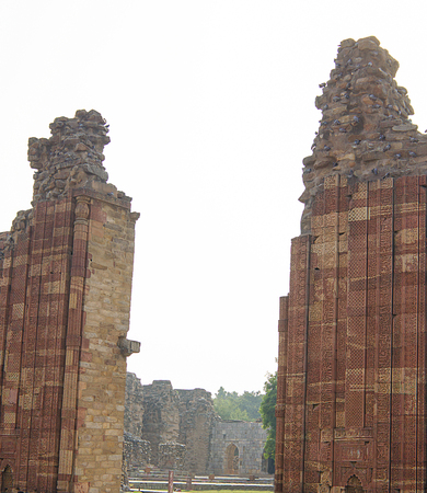 complex ruins in Delhi Kutb Minarの写真素材