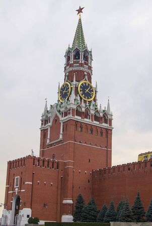 Red Square the city of Moscow, Tower with hoursの写真素材