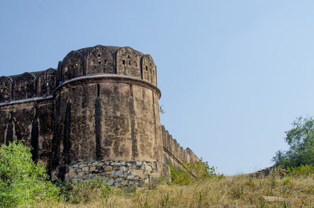 Architectural construction a fort Djaygarh in Jaipur Indiaの写真素材