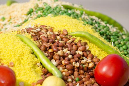 Indian cuisine food on a trayの写真素材