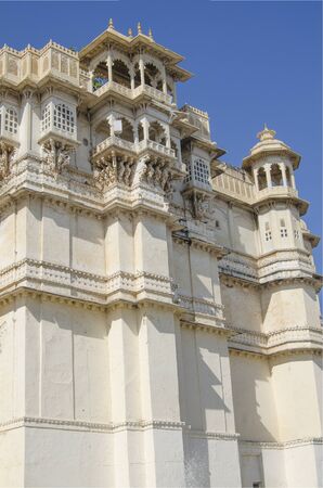 The city palace of Udaipur in Indiaの写真素材