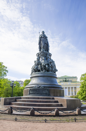 Ekaterina's sculpture in St. Petersburg at Alexandrinsky Theaterの写真素材