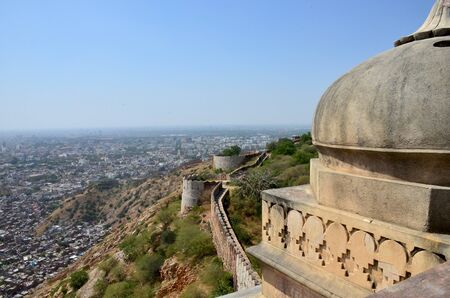 beautiful landscape of the city of Jaipur in India a view from a fortの写真素材