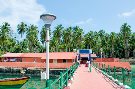 Beautiful tropical landscape of Ross Andaman Sea