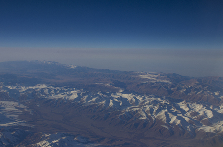 The beautiful view from the plane on the mountains of Pakistanの写真素材