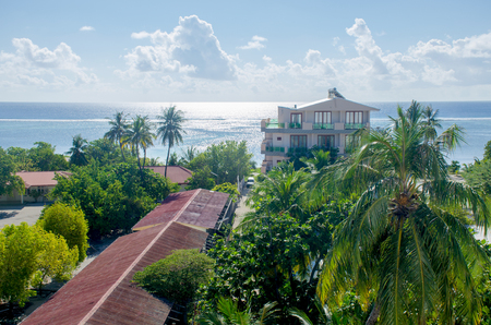 view of indian ocean from hotel maldivesのeditorial素材