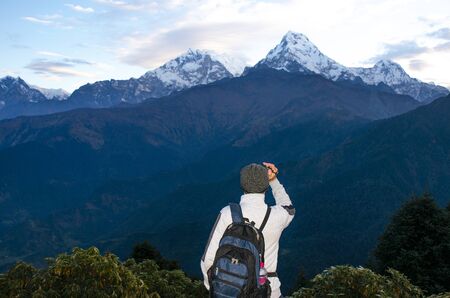 Himalayas mountain and sunrise Nepal tourists and photography