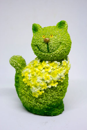Ceramic green catの写真素材