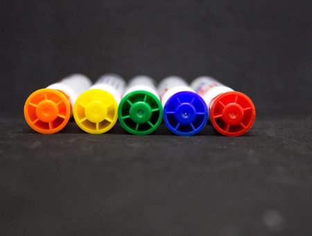 Bright colorful markersの写真素材