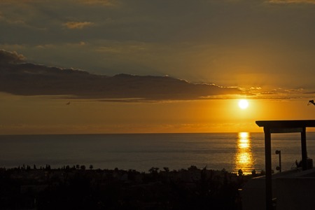 Beautiful view on sunset on the seaの写真素材
