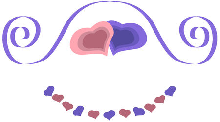 Pink and violet heartのイラスト素材