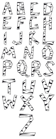 black-and-white alphabetのイラスト素材