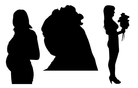 Three black female shapesのイラスト素材