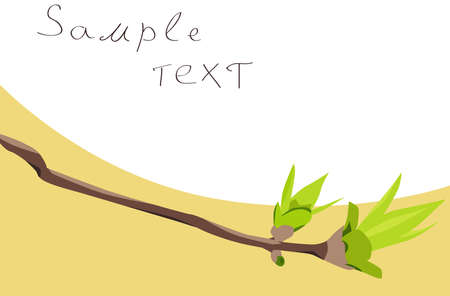 simple branch with young leavesのイラスト素材