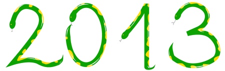 inscription 2013 in the form of snakesのイラスト素材