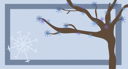 tree with snowflakesのイラスト素材