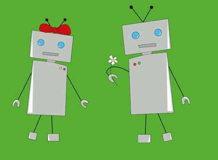 two robotsのイラスト素材