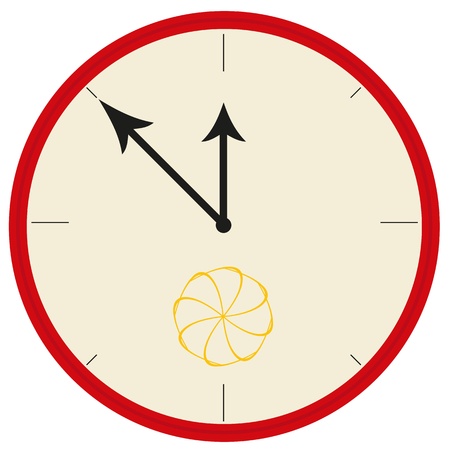 Round wall clock with abstract pattern, vector
