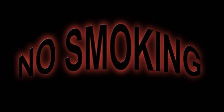 The word  no smoking  on a black background with a red glowの写真素材