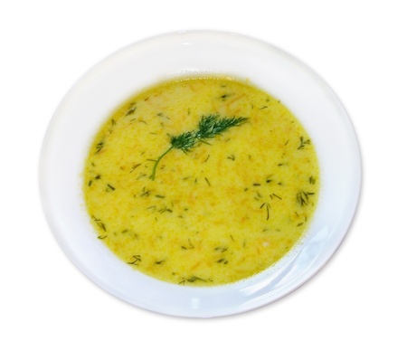 Plate with cheese soupの写真素材