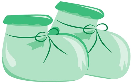 light green bootiesのイラスト素材