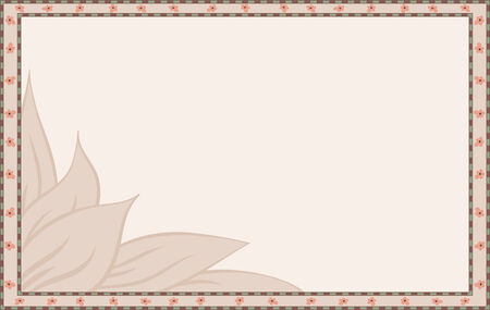 simple beige frame with floral pattern, vector illustrationのイラスト素材