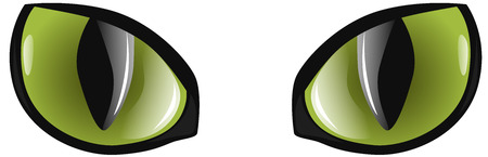 Two beautiful green cat eyes, vector illustrationのイラスト素材