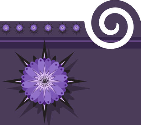 Beautiful purple background with abstract flowers, vector illustrationのイラスト素材