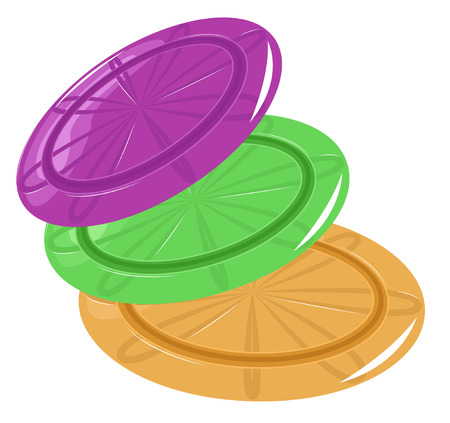 Three round bright multicolored candy, vector illustrationのイラスト素材