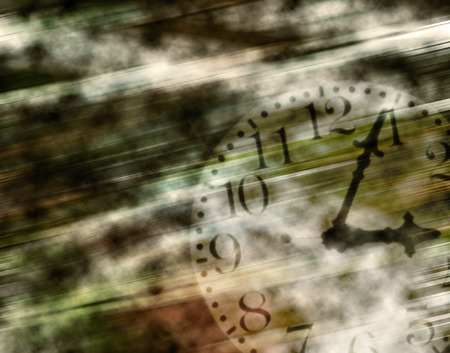 The aged abstract background with clock faceの写真素材