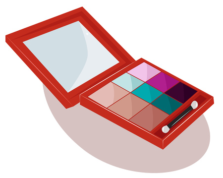 set of eyeshadows and blush. Vector illustrationのイラスト素材