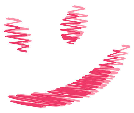Simple emblem of a pink smile. Vector illustrationのイラスト素材