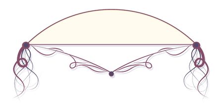 Beautiful banner with purple curls ornaments Vector illustrationのイラスト素材