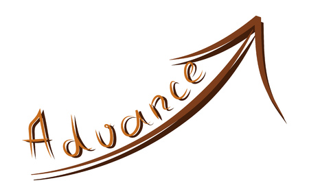 Word advance and arrow up. Vector illustrationのイラスト素材