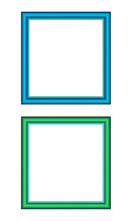 Two square frames, green and blue. Vector illustrationのイラスト素材