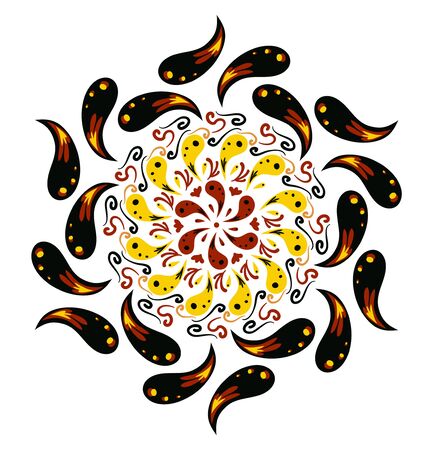 Beautiful round symmetrical pattern, mandala. Vector illustrationのイラスト素材