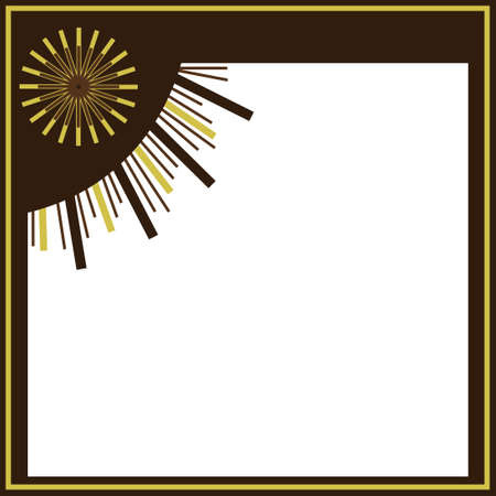 Dark brown frame with folk motifs. Vector illustrationのイラスト素材