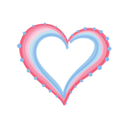 Beautiful pink blue heart, a symbol of love. vector illustrationのイラスト素材