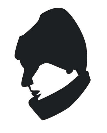 Portrait of a man in a winter hat. vector illustrationのイラスト素材