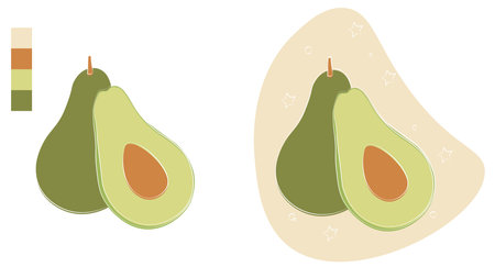 Vector avocado aesthetic illustration. Healthy lifestyle inspirationのイラスト素材