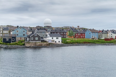 VARDO, NORWAY â€“ AUGUST 13, 2017: Panorama of the Vardo on the coast of the Barents Sea