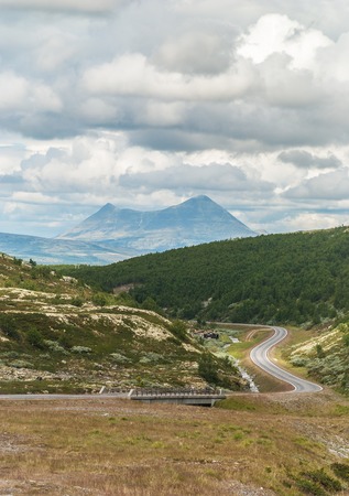 Storsolnkletten mountain, national tourist route Rondane, Norwayの写真素材