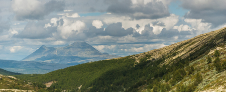 Storsolnkletten mountain, national tourist route Rondane, Norwayの写真素材