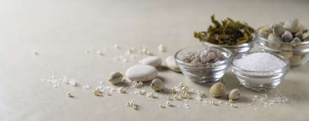 Sea minerals, salt, algae and shells