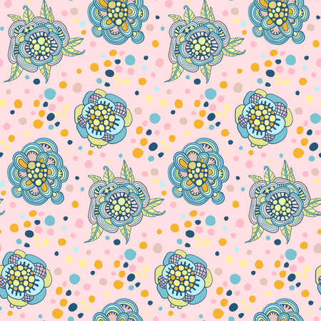 Seamless pattern with decorative flowersのイラスト素材