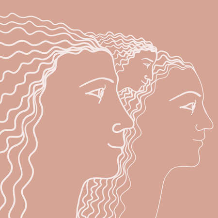 One Line Womans Faces
