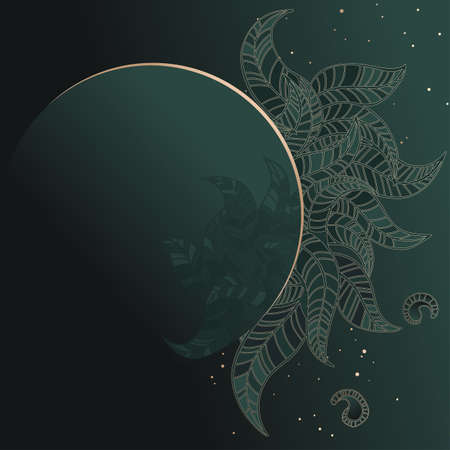 Luxury Golden leaf art deco wallpaper. Nature background vector.のイラスト素材