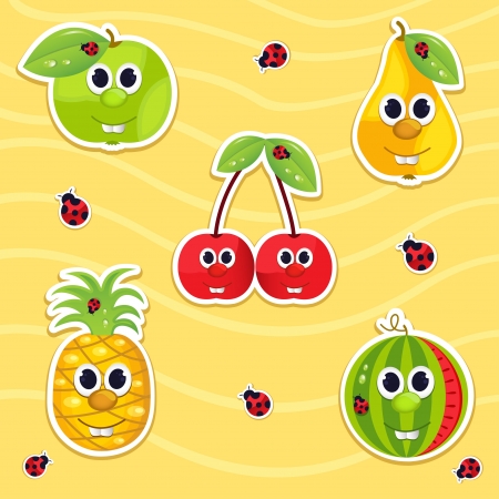 vector icon set fruitのイラスト素材