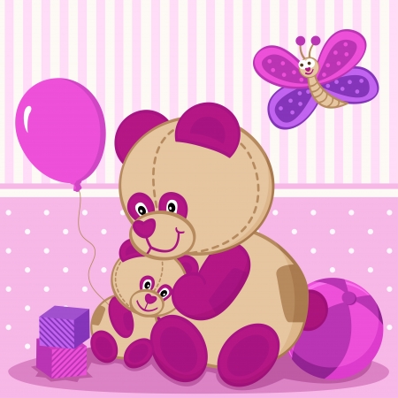 teddy bears mother and babyのイラスト素材